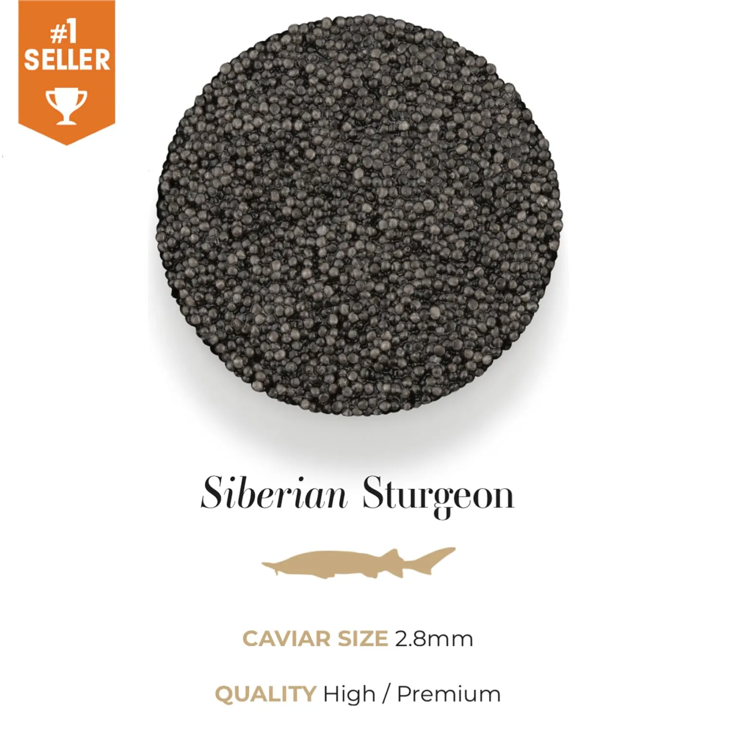 𝐁𝐄𝐒𝐓𝐒𝐄𝐋𝐋𝐄𝐑 - KASPIAN Collection - Premium Osetra Sturgeon Black Caviar - 3.5 oz / 100 g - Premium Black Caviar with Classical Malossol Taste from Sturgeon Black Roe by Caviar d'Eden