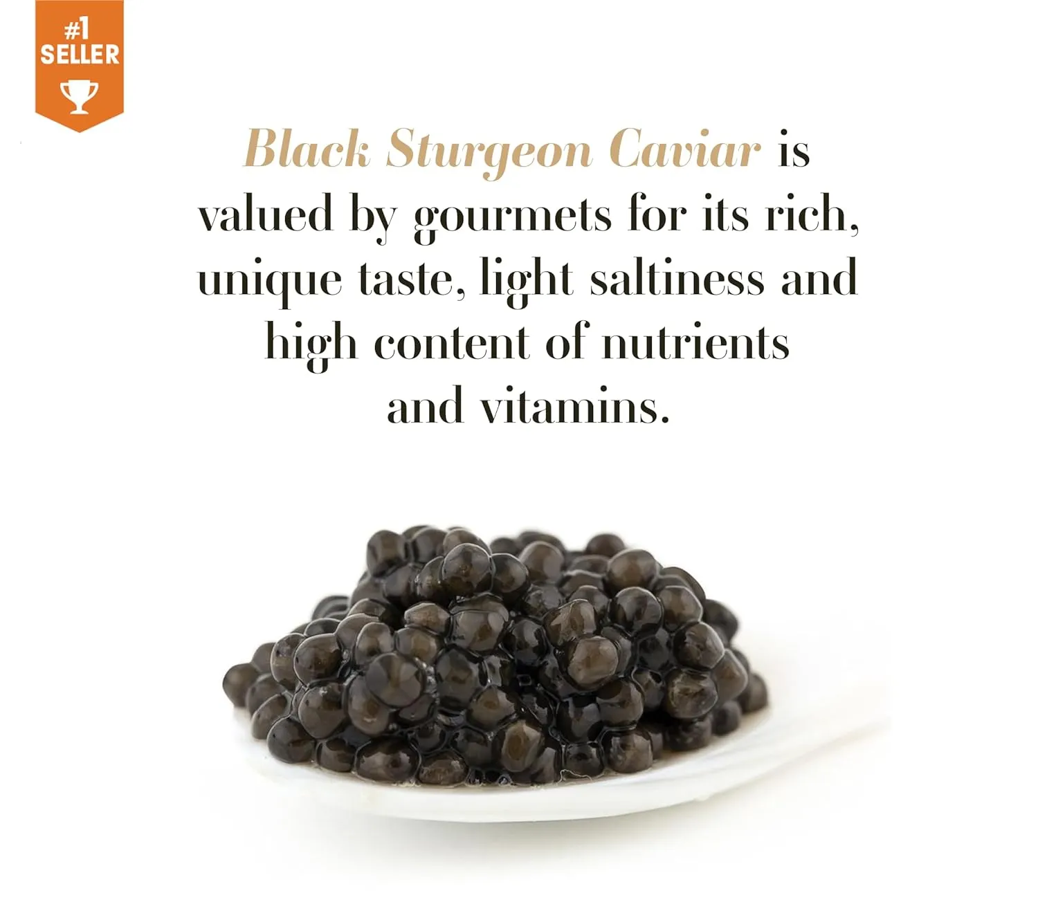 𝐁𝐄𝐒𝐓𝐒𝐄𝐋𝐋𝐄𝐑 - KASPIAN Collection - Premium Osetra Sturgeon Black Caviar - 3.5 oz / 100 g - Premium Black Caviar with Classical Malossol Taste from Sturgeon Black Roe by Caviar d'Eden