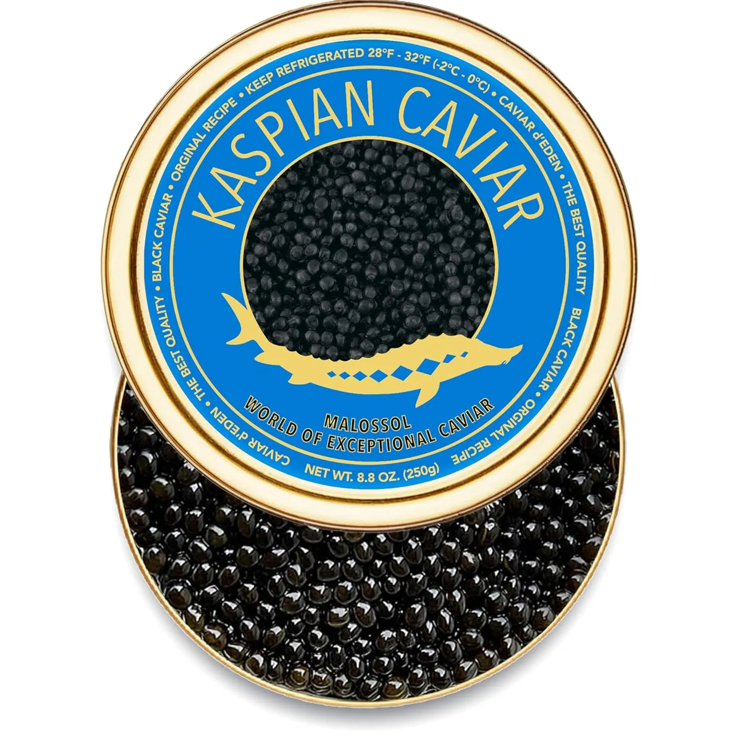 𝐁𝐄𝐒𝐓𝐒𝐄𝐋𝐋𝐄𝐑 Premium Siberian Sturgeon Royal Black Caviar - 1.1 oz - (30g) - Classical Sturgeon Malossol Sturgeon Black Roe - [APRIL 2025]