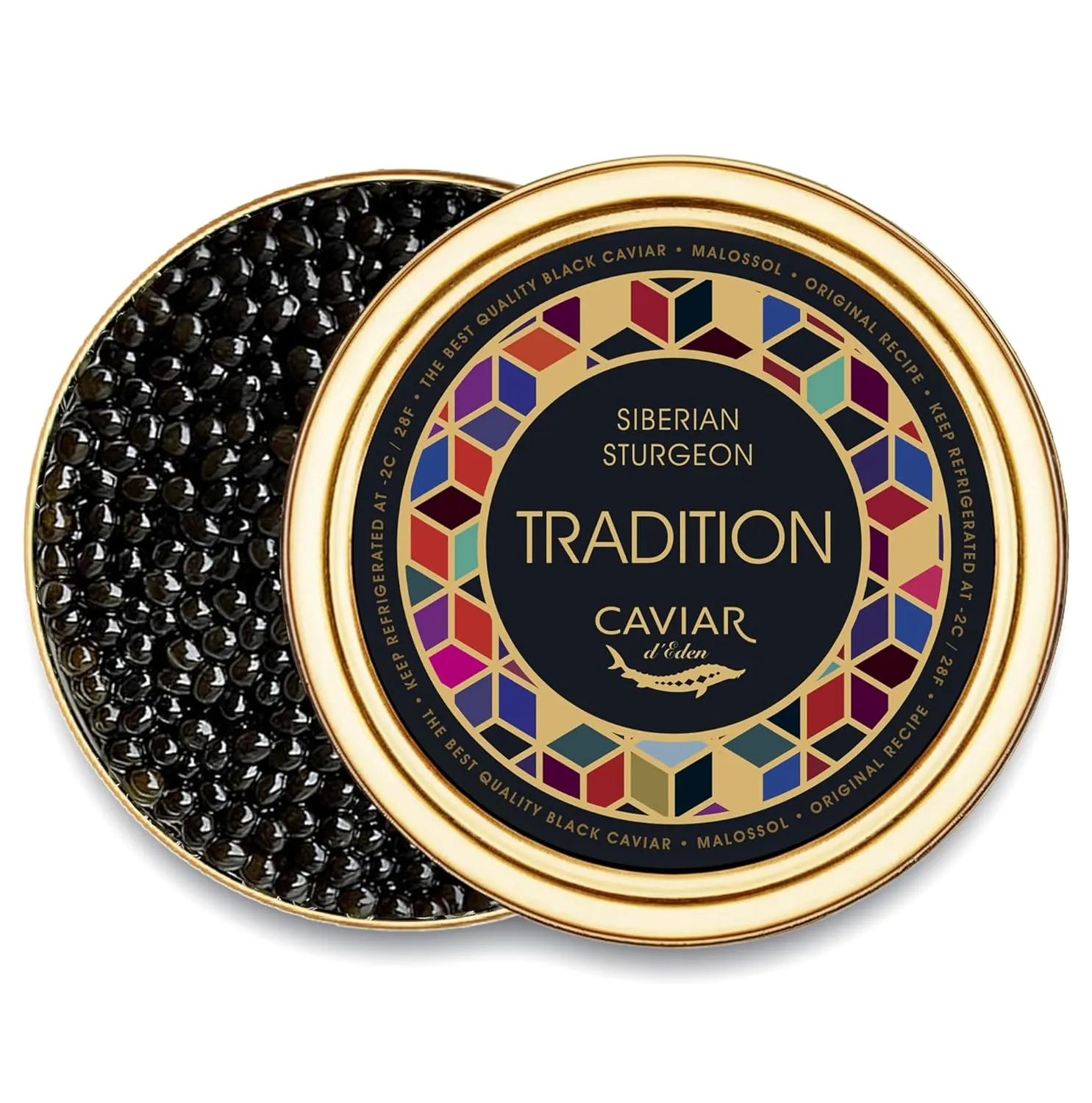 𝐁𝐞𝐬𝐭𝐬𝐞𝐥𝐥𝐞𝐫 TRADITION Collection - Premium Osetra Sturgeon Black Caviar - 8.8 oz / 250 g in Metal Jar - Black Caviar with Classical Malossol Taste from Sturgeon Black Roe by Caviar d'Eden