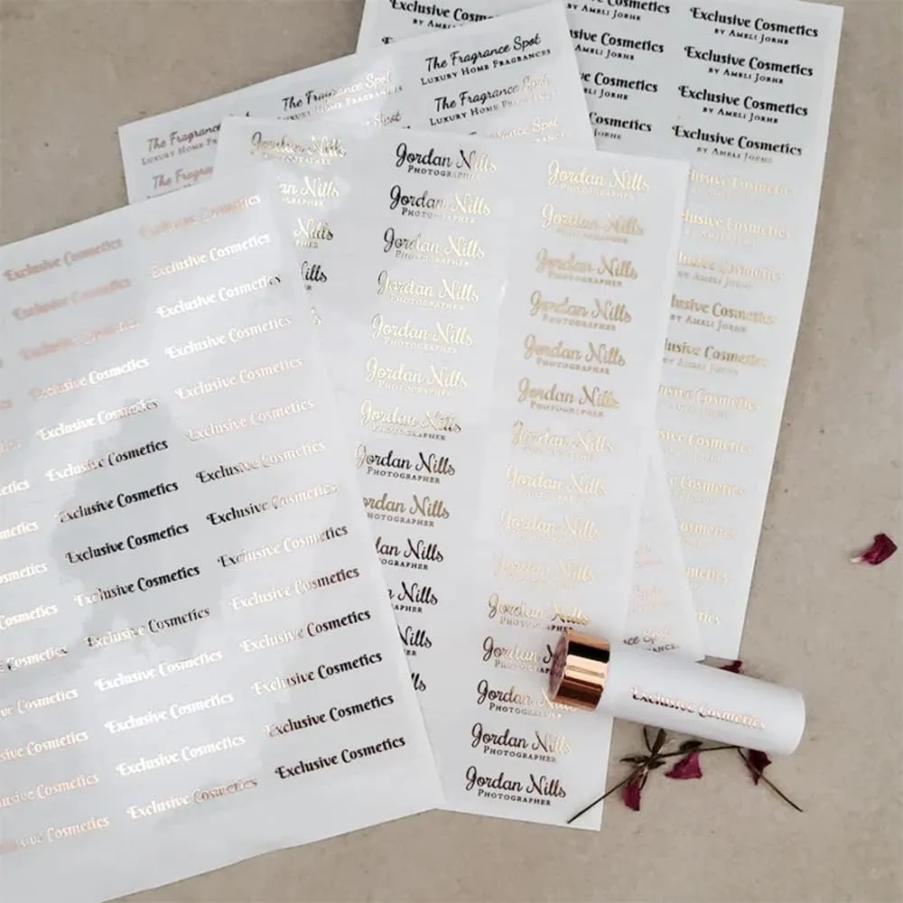 100 Pcs Transparent Sticker Custom Letter Makeup Eyelash case Lip Gloss Label Lipstick Personality Your Logo (100 Pcs,Diameter 30mm)