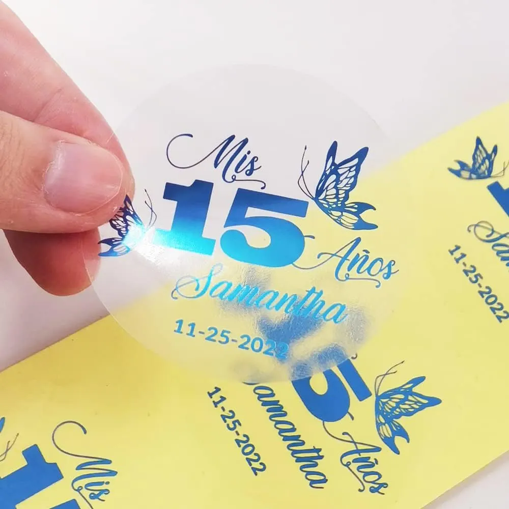 100 Pcs Transparent Sticker Custom Letter Makeup Eyelash case Lip Gloss Label Lipstick Personality Your Logo (100 Pcs,Diameter 30mm)