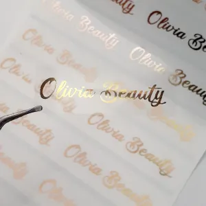 100 Pcs Transparent Sticker Custom Letter Makeup Eyelash case Lip Gloss Label Lipstick Personality Your Logo (100 Pcs,Diameter 30mm)
