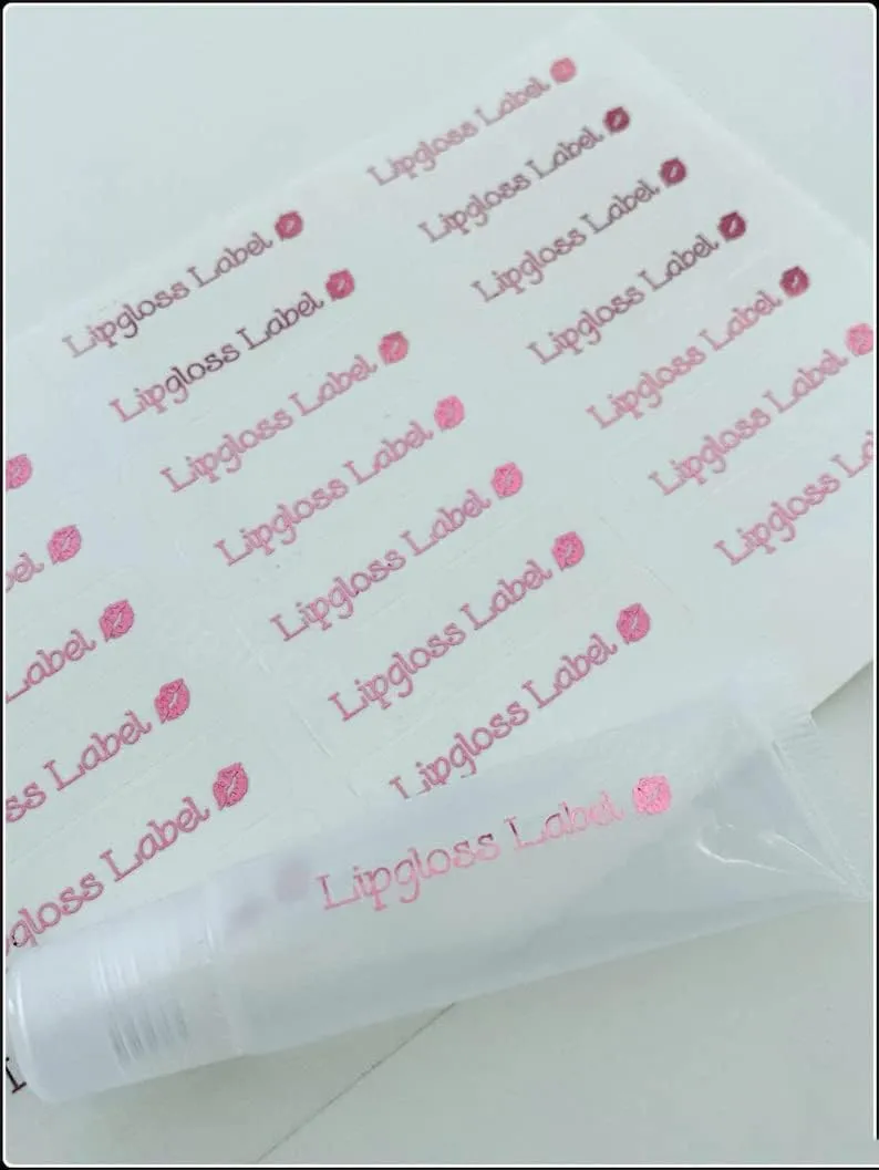 100 Pcs Transparent Sticker Custom Letter Makeup Eyelash case Lip Gloss Label Lipstick Personality Your Logo (100 Pcs,Diameter 30mm)