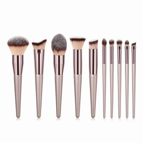 10 Piece Makeup Brush Set Eye Shadow Cheek Red Powder Full Set Makeup Tool Brush