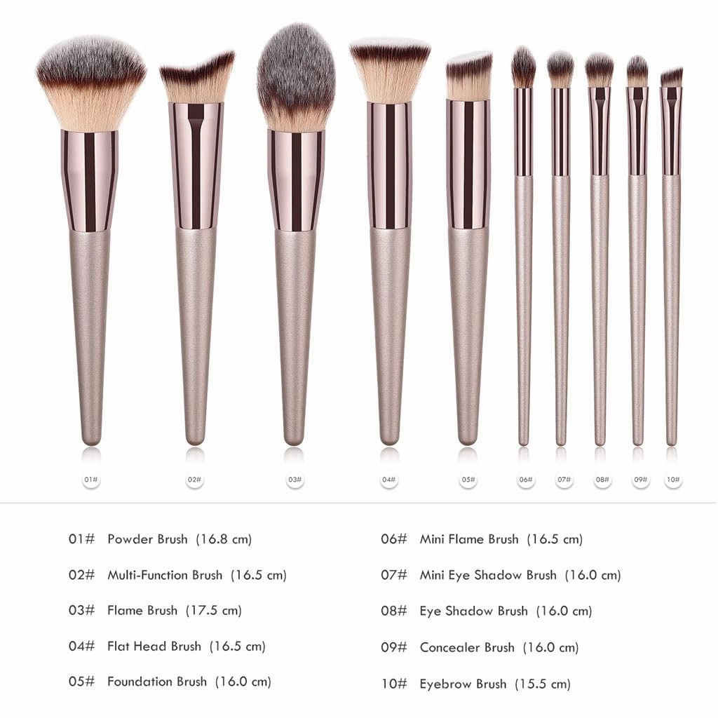 10 Piece Makeup Brush Set Eye Shadow Cheek Red Powder Full Set Makeup Tool Brush