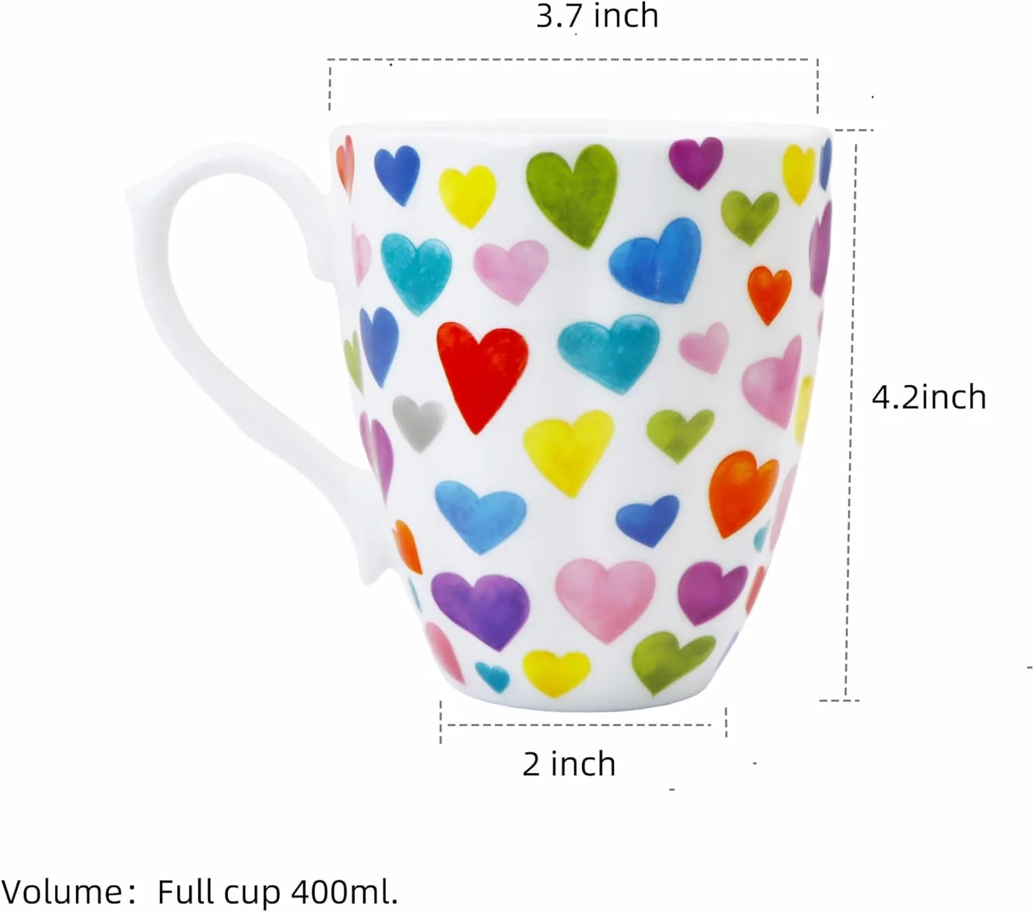 13oz Cute Coffee Mug for Women Bone China Coffee Mug Cute Mugs Christmas Mugs birthday Gifts for Mom Friends