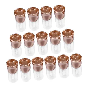 15pcs Diy Lip Gloss Containers Plastic Tubes Rose Gold Leakproof Portable Novelty Design