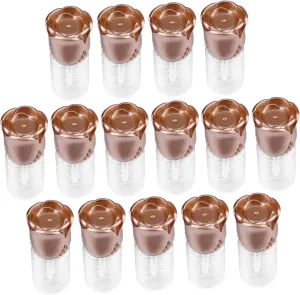 15Pcs Rose Shape Lip Gloss Tubes Refillable Empty Containers for and Gloss for Makeup Artists