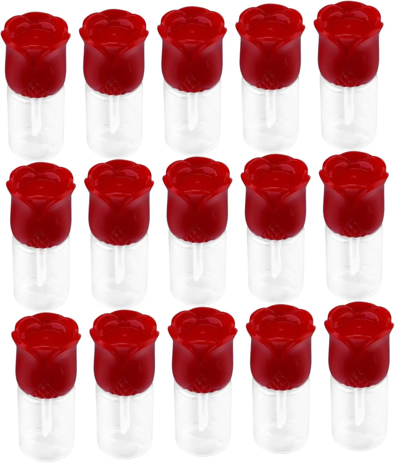 15pcs Rose Shape Refillable Lip Gloss Tubes Empty Lip Balm Containers Portable and Durable for Travel Daily Use and Cosmetic Samples
