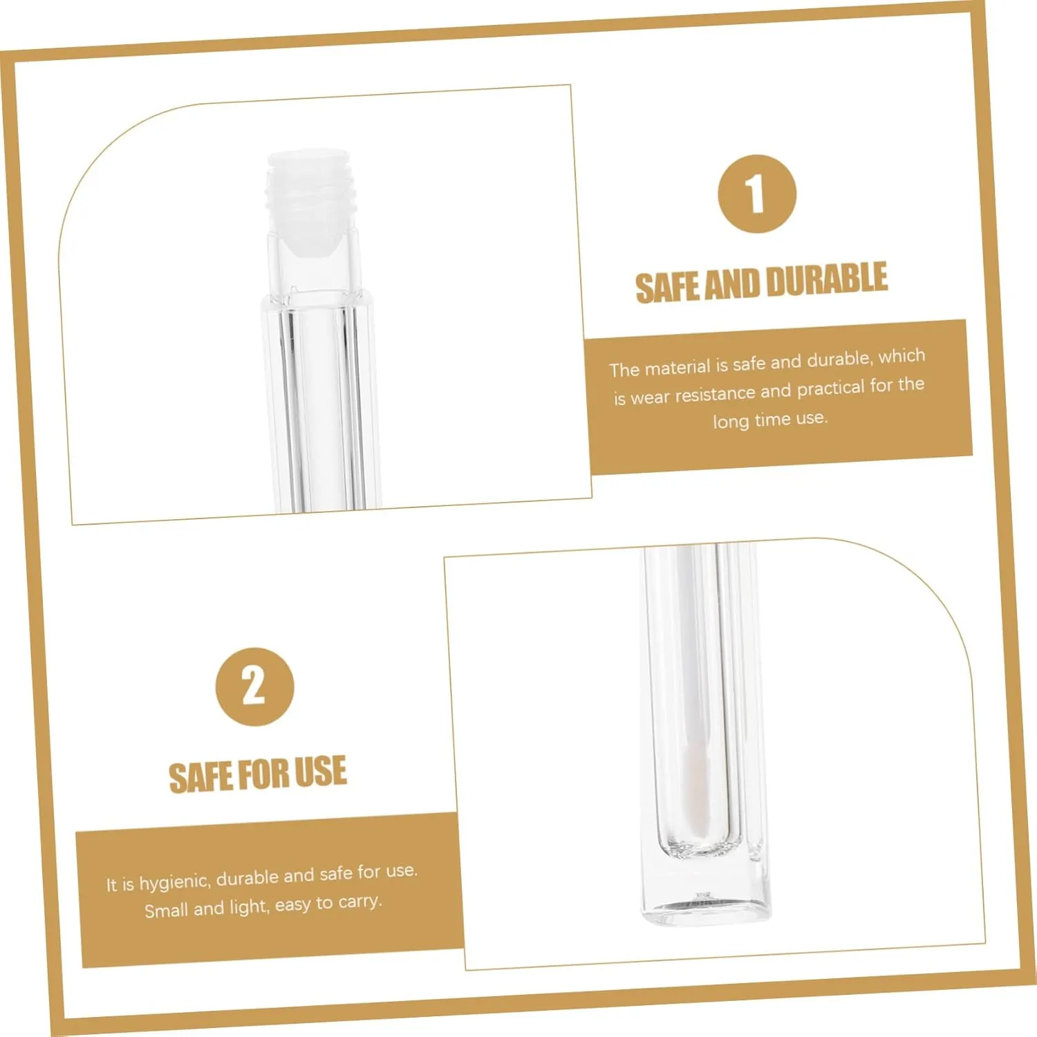 15pcs Tube Lip Gloss Empty Bottles Diy Lip Glaze Containers Brush for Women