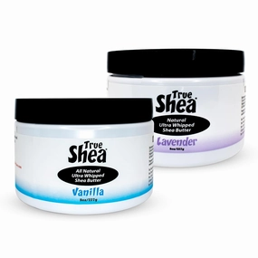 1 Vanilla (8 oz)   1 Lavender (8 oz) Whipped Shea Butter Moisturizing Beauty Bundle, Nourishing Shea Butter with Sunflower Oil & Coconut Oil for Skin & Hair