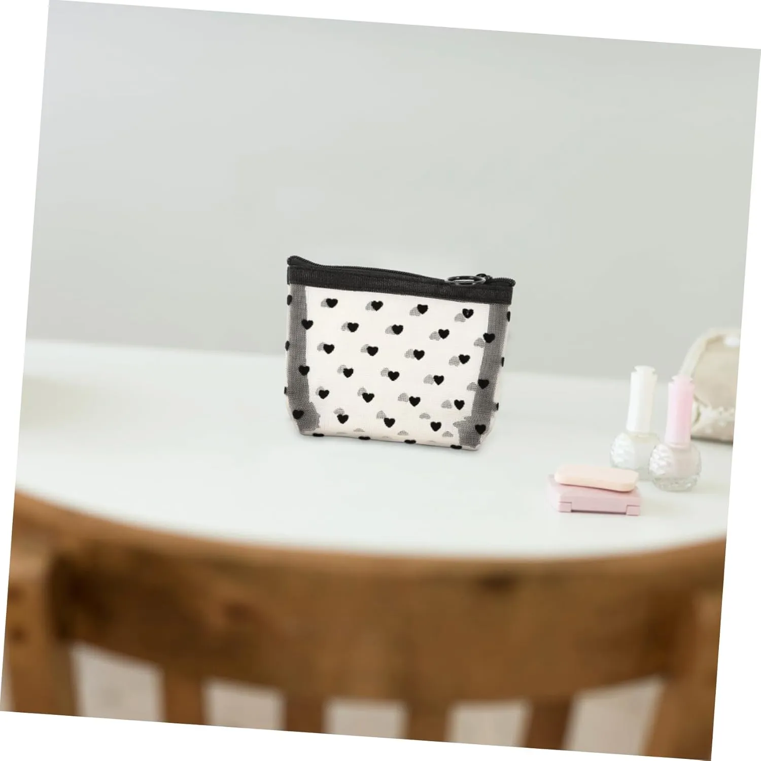 2 Sets Mesh Cosmetic Bag Toiletry Bag for Travel Clear Organizer Bags Mesh Pencil Bag Travel, Beigex2pcs, 12X8.5X3CMx2pcs