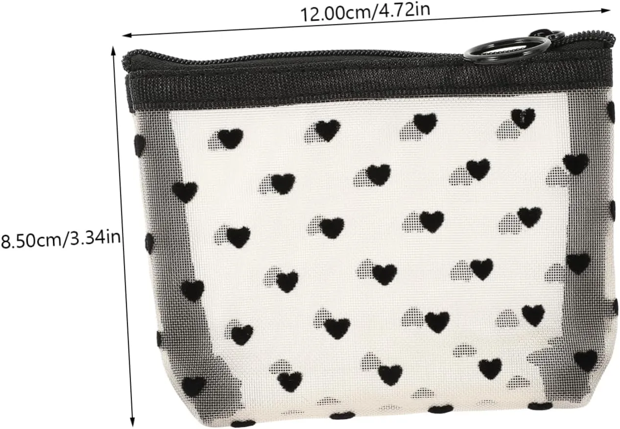 2 Sets Mesh Cosmetic Bag Toiletry Bag for Travel Clear Organizer Bags Mesh Pencil Bag Travel, Beigex2pcs, 12X8.5X3CMx2pcs