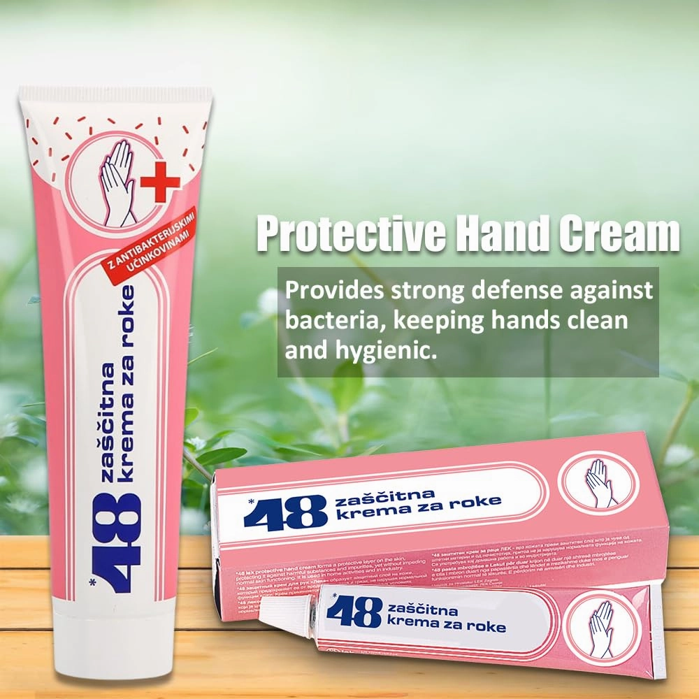 48 Protective Hand Cream - Deep Hydration - Non-Sticky Working Hands Cream - Long-Lasting Protection (ANTIBACTERIAL HAND CREAM 100 ML, 3 PCS)