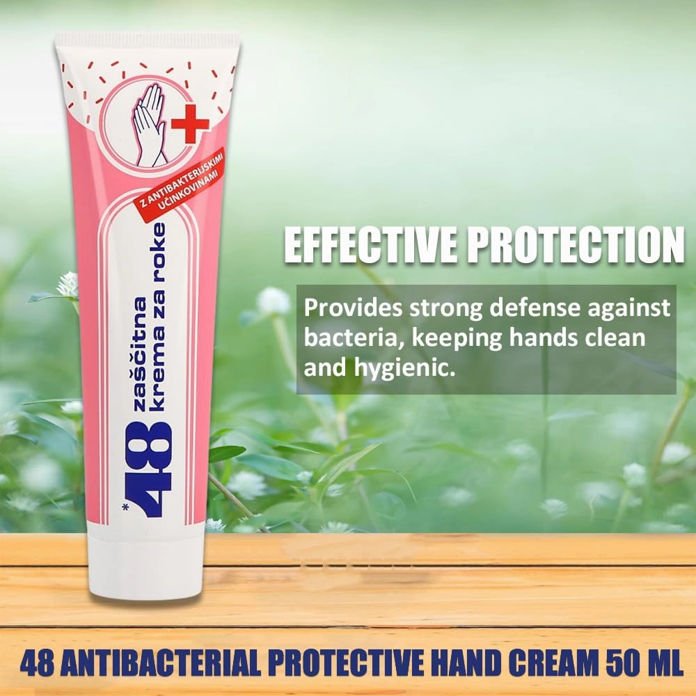 48 Protective Hand Cream - Deep Hydration - Non-Sticky Working Hands Cream - Long-Lasting Protection (ANTIBACTERIAL HAND CREAM 100 ML, 3 PCS)