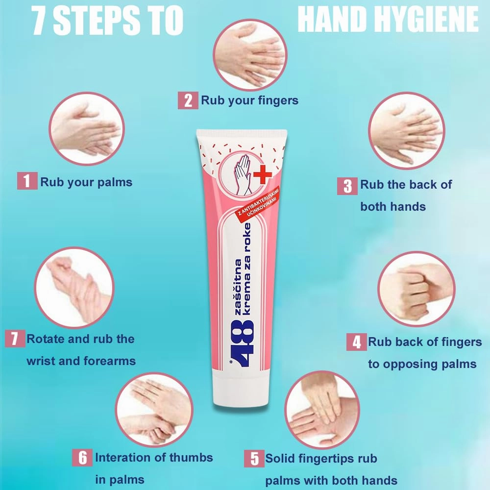 48 Protective Hand Cream - Deep Hydration - Non-Sticky Working Hands Cream - Long-Lasting Protection (ANTIBACTERIAL HAND CREAM 100 ML, 3 PCS)