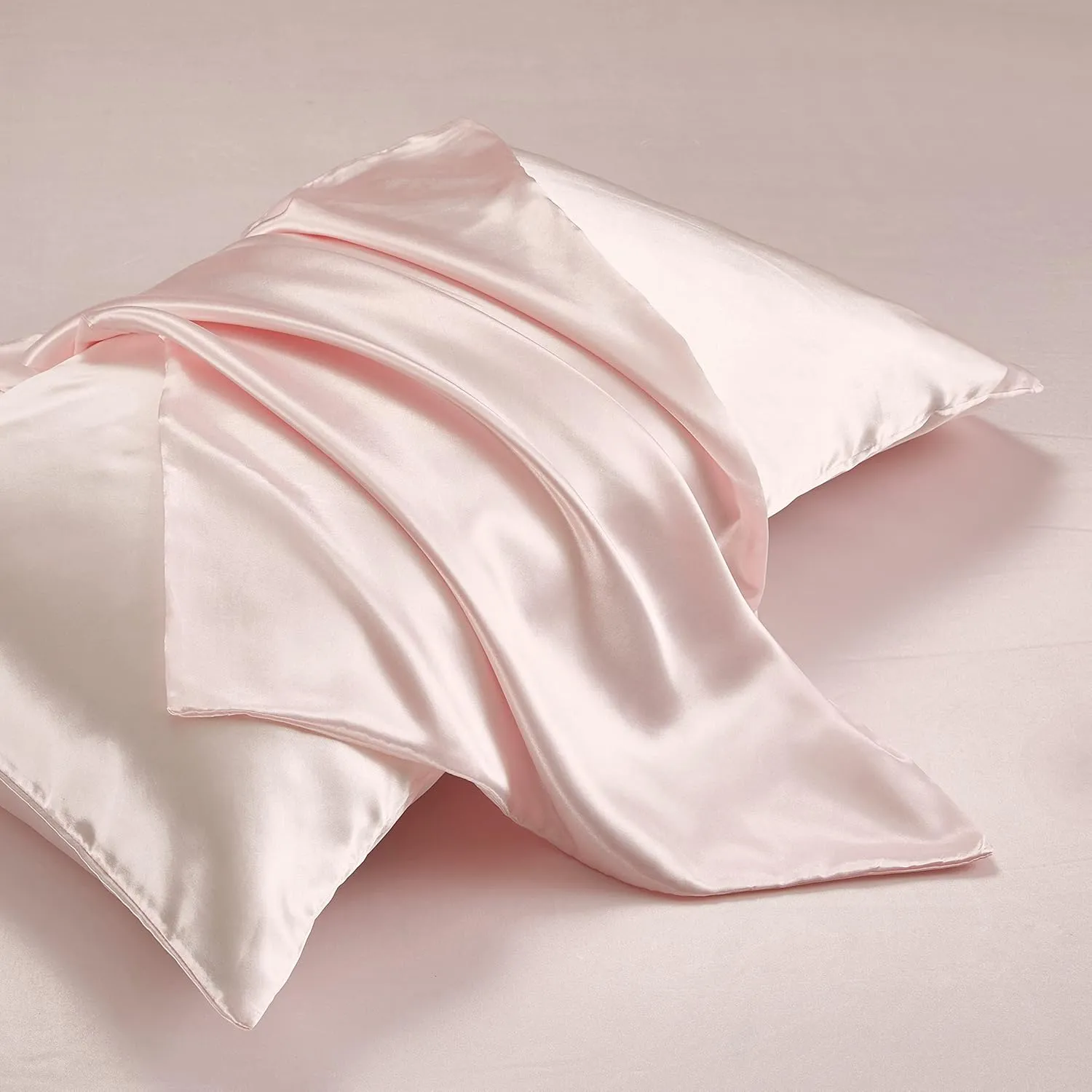 5Pcs Blush Pink Silk Sheets Full Satin Sheets Set Full Size Silky Comforter Bedding Sheets with 1 Satin Flat Sheet,1Deep Pocket Fitted Sheet,3 Pillowcases with Envelope Closure