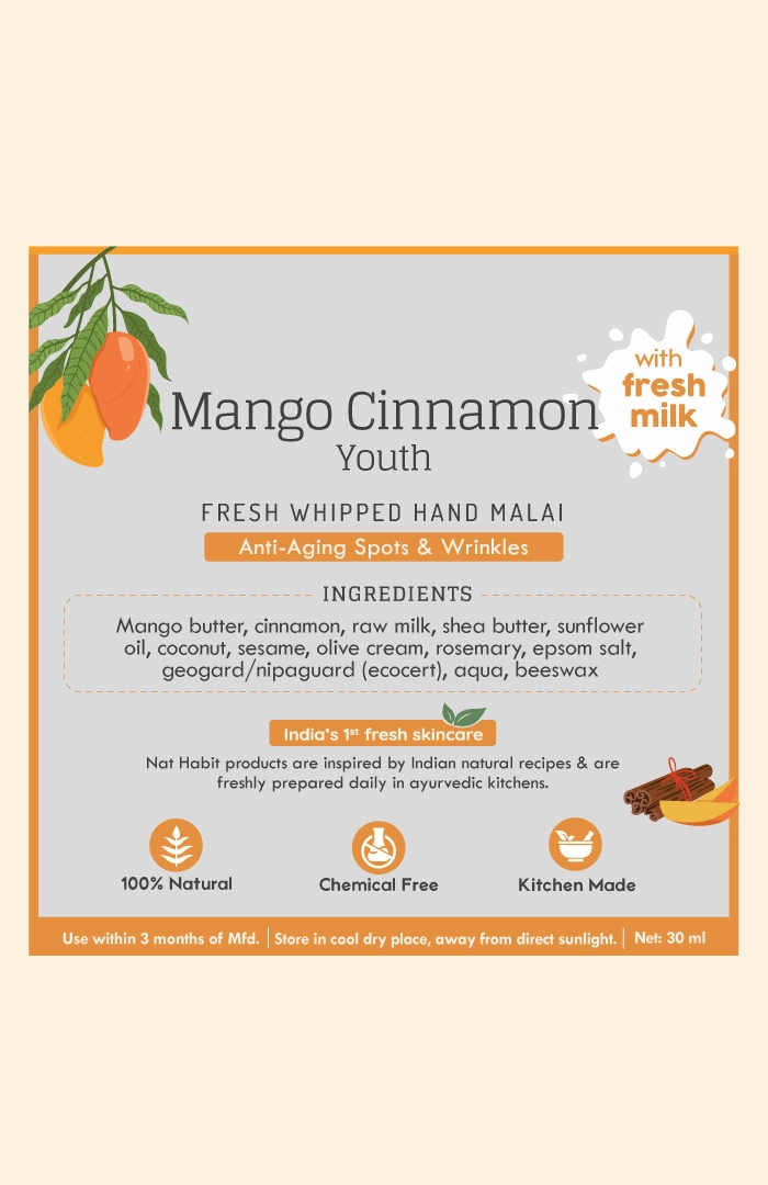 <strong>Mango Cinnamon Youth Hand Malai</strong> <br><i>Anti-Aging Spots & Wrinkles</i>