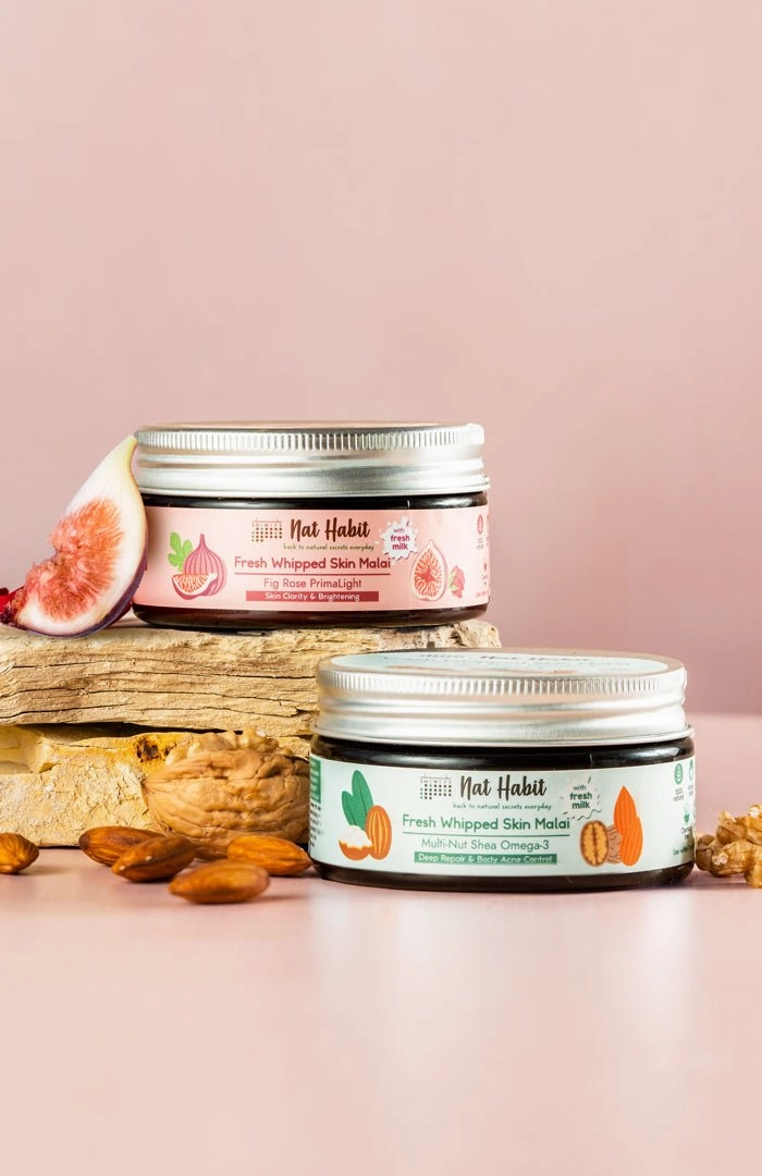 <strong>Multi Nut & Fig Rose Body Malai Combo Pack of 2</strong><br><i>for brightening & dry skin repair | 24-48Hr moisture</i>