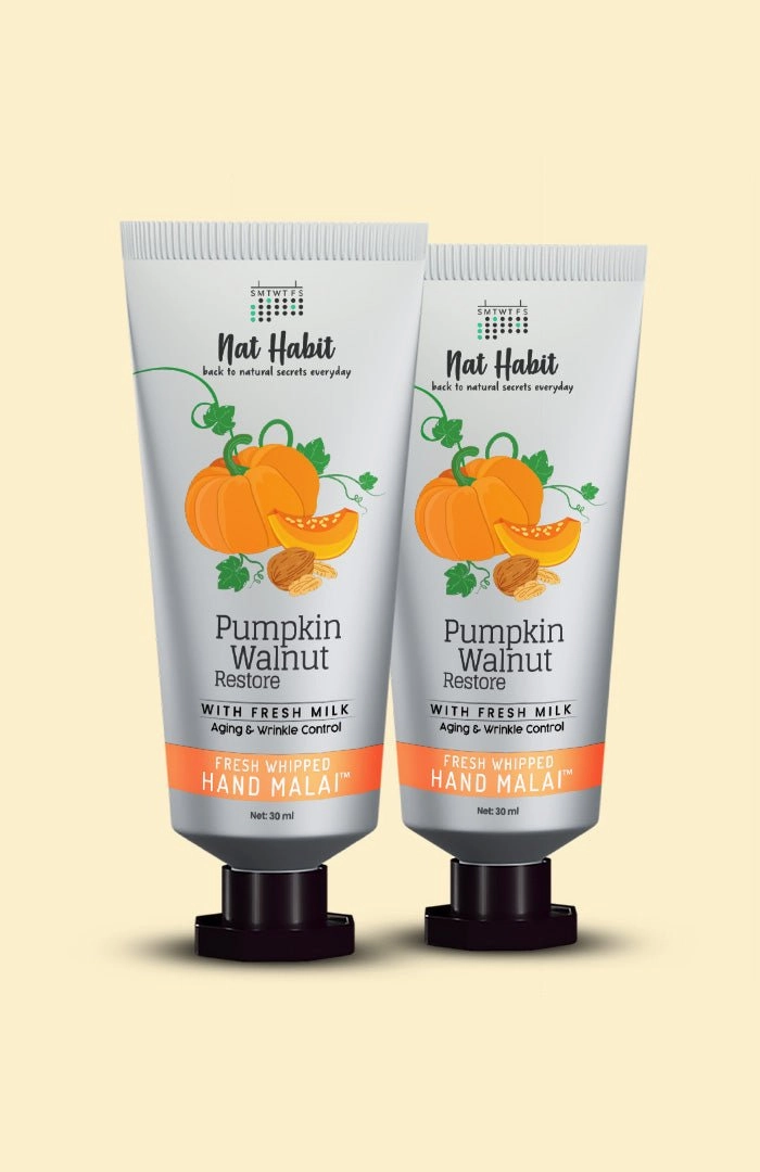 <strong>Pumpkin Walnut Hand Malai</strong> <br><i>Aging & Wrinkle Control</i>