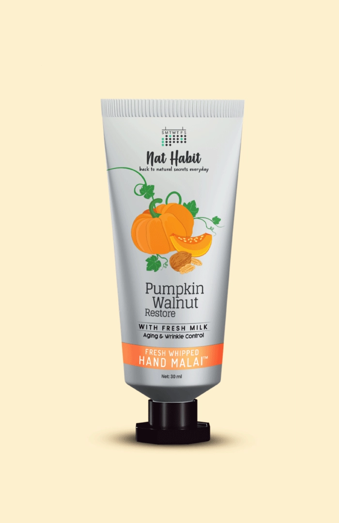 <strong>Pumpkin Walnut Hand Malai</strong> <br><i>Aging & Wrinkle Control</i>