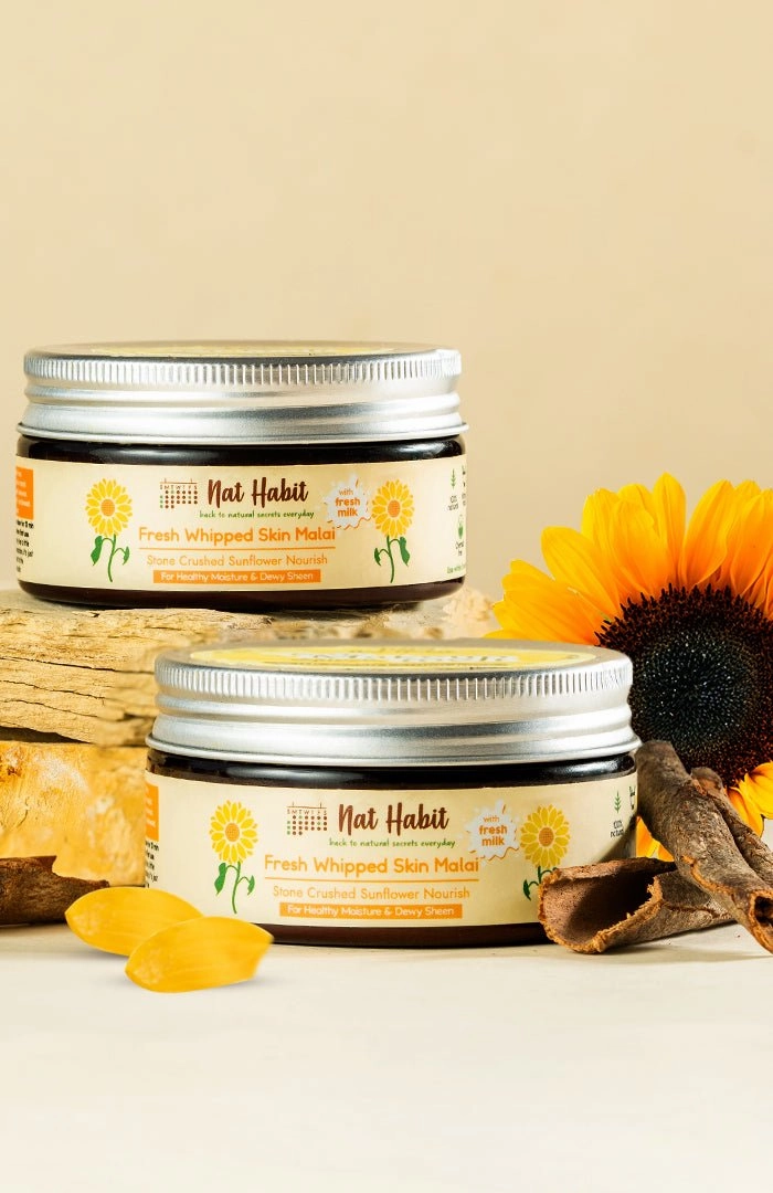 <strong>Stone Crushed Sunflower Body Malai</strong> <br><i>for all skin types | 24 HR moisture</i>