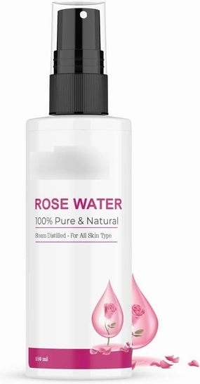 A.ra.v.i O.r.gan.i.c Pure & Natural Rose Water Steam Distilled Face Spray Toner for Skin, Face & Hair - Hydrates & Refreshes - 150 ml