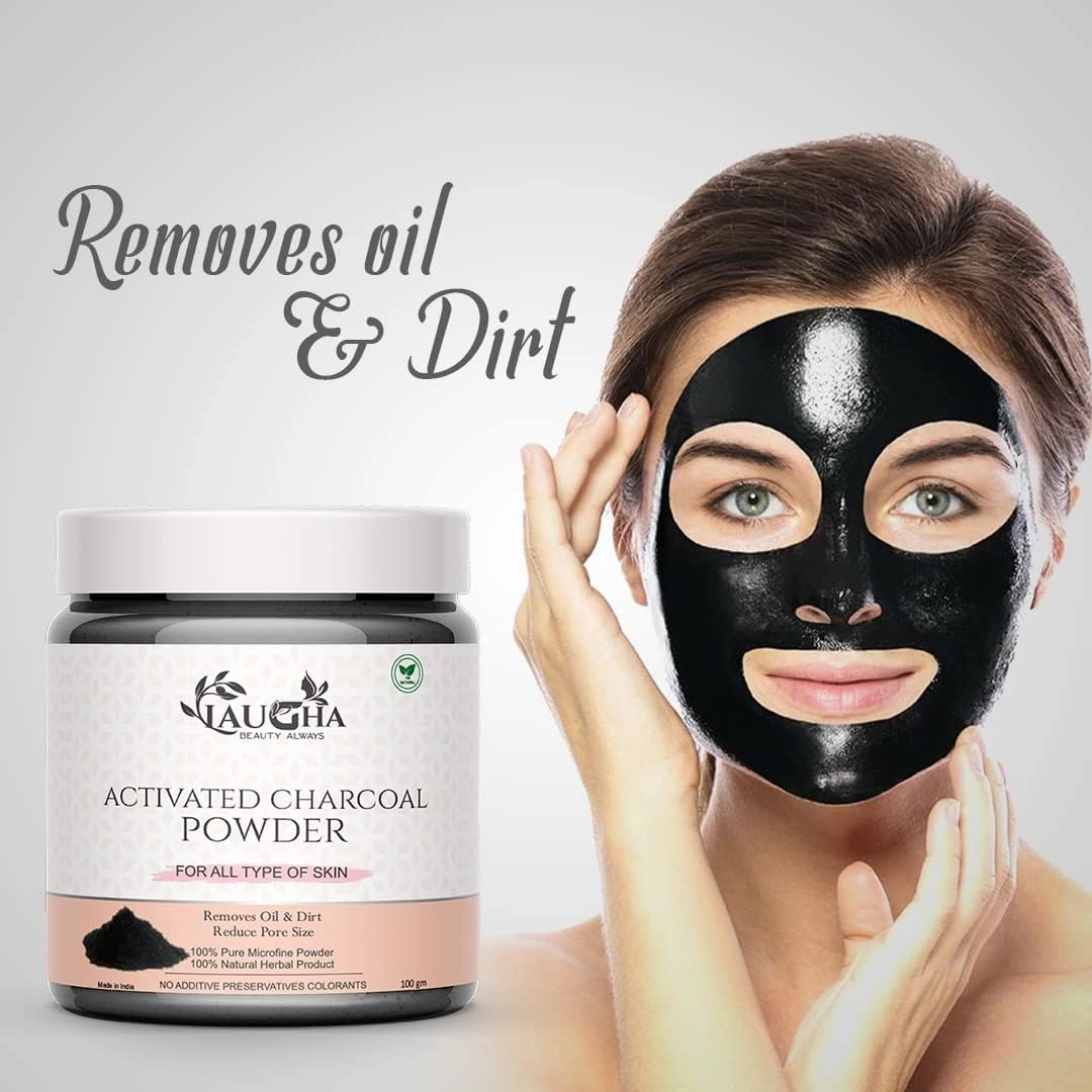 Activated Charcoal Powder For Natural Deep Cleansing, Extra Glowing, Whitening & Brighting Face-Face Pack (Skin & Face Care 100GM (Pack of 1 Jar 100 Gm)