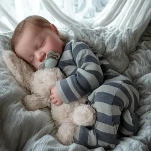 ADFO Realistic Reborn Baby Dolls Boy - 20 Inches Lifelike Baby Doll with Full Body Vinyl, Sleeping Newborn Baby Dolls Gift Toy for Kids Age 3  