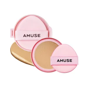 Amuse SEOUL DEW POWER VEGAN CUSHION [REFILL] 03 HONEY | nude beige | Dewy, glow, long-lasting, clean beauty, lightweight, natural look, foundation for sensitive skin, hydrating cushion