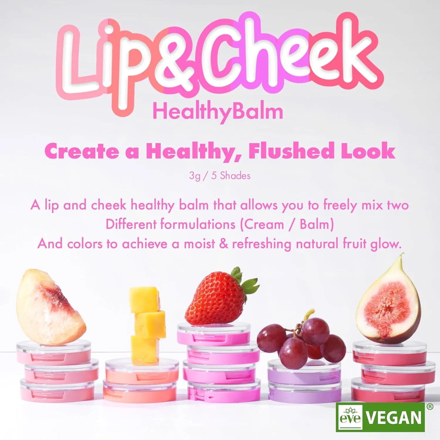 Amuse SEOUL Lips and Cheeks Healthy Balm 04 GRAPE BALM | Moisturizing, Glossy, Creamy Texture, Lightweight, Dewy Finish, Natural-looking Color, K Beauty Makeup, Vegan (1.5g / 0.05 oz)