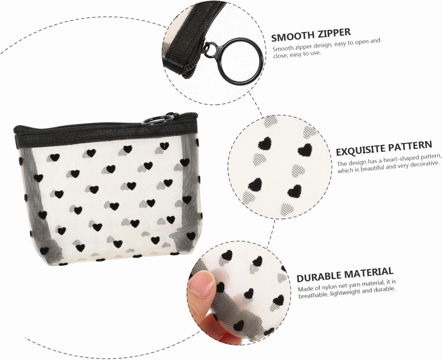 Angoily 2 Sets Accessory Portable Cosmetic Multi-Function Makeup Convenient Travel Supply of Outdoor Bags, Beigex4pcs, 12X8.5X3CMx4pcs