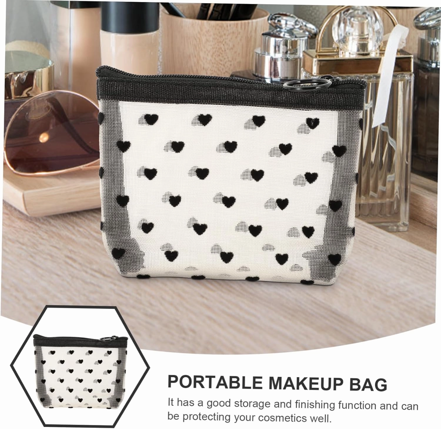 Angoily 2 Sets Accessory Portable Cosmetic Multi-Function Makeup Convenient Travel Supply of Outdoor Bags, Beigex4pcs, 12X8.5X3CMx4pcs