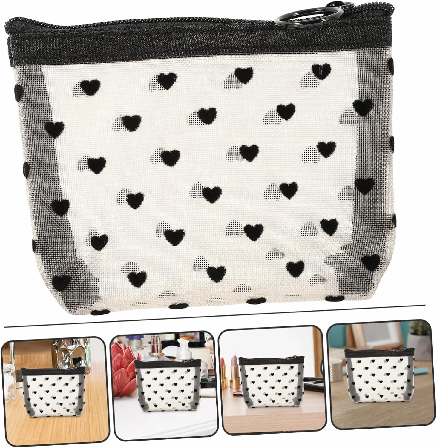 Angoily 2 Sets Accessory Portable Cosmetic Multi-Function Makeup Convenient Travel Supply of Outdoor Bags, Beigex4pcs, 12X8.5X3CMx4pcs