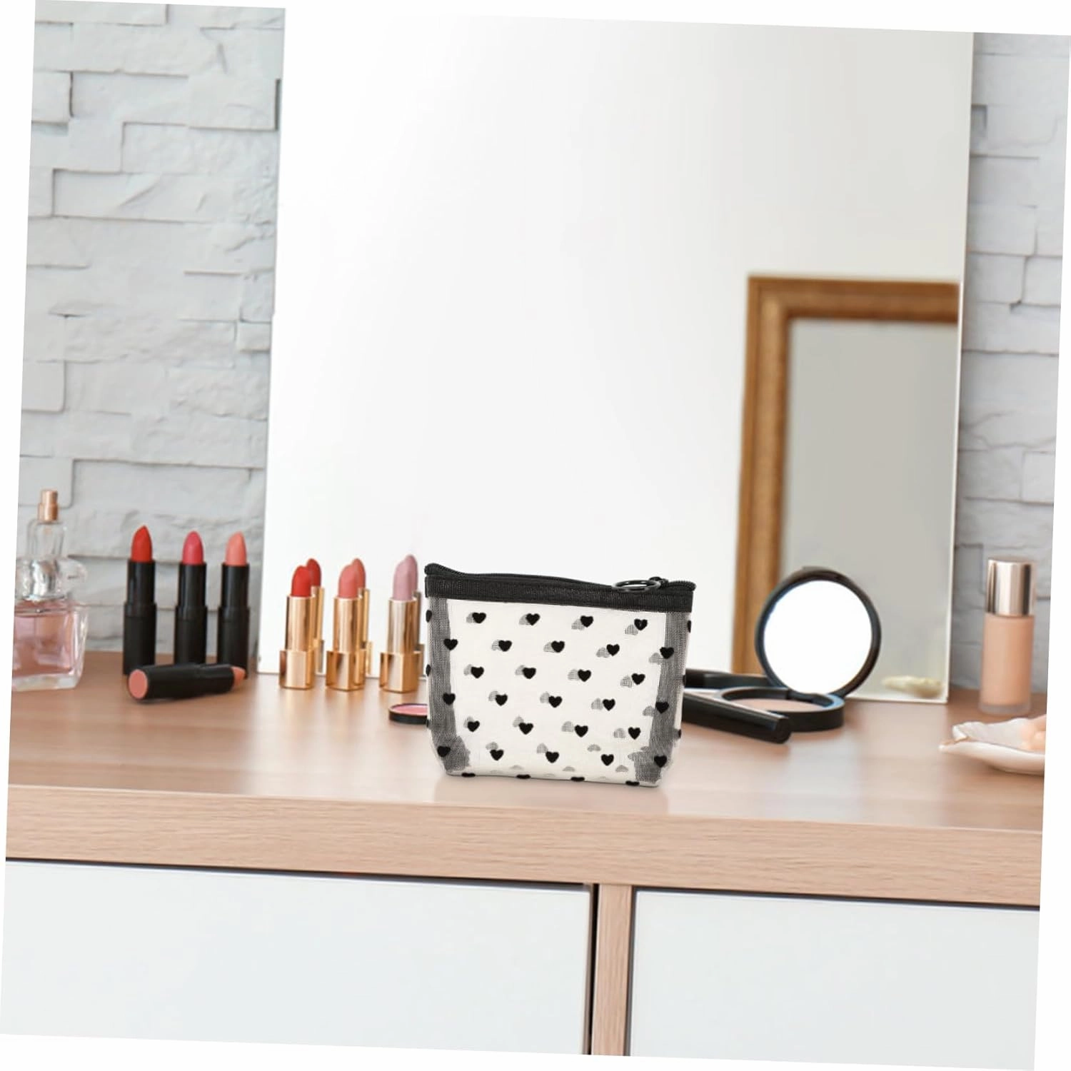 Angoily 2 Sets Accessory Portable Cosmetic Multi-Function Makeup Convenient Travel Supply of Outdoor Bags, Beigex4pcs, 12X8.5X3CMx4pcs