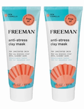 Anti-Stress Clay Mask for Irritated Skin with Dead Sea Minerals and Lavender Calms, 2 Pack, 3 fl oz