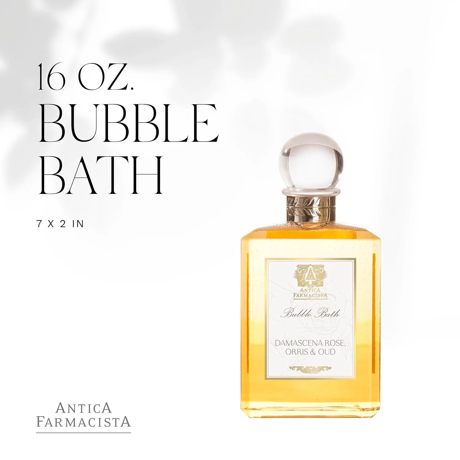 Antica Farmacista Damascena Rose, Orris & Oud Bubble Bath, 16 Fl Oz