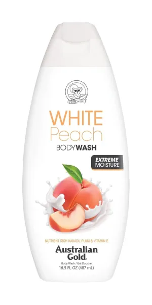 Australian Gold Body Wash, Gentle & Moisturizing with Nutrient Rich Kakadu Plum & Vitamin E, White Peach, 16.5 Ounce