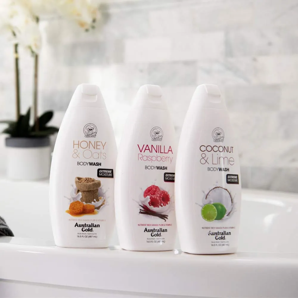 Australian Gold Body Wash, Gentle & Moisturizing with Nutrient Rich Kakadu Plum & Vitamin E, White Peach, 16.5 Ounce