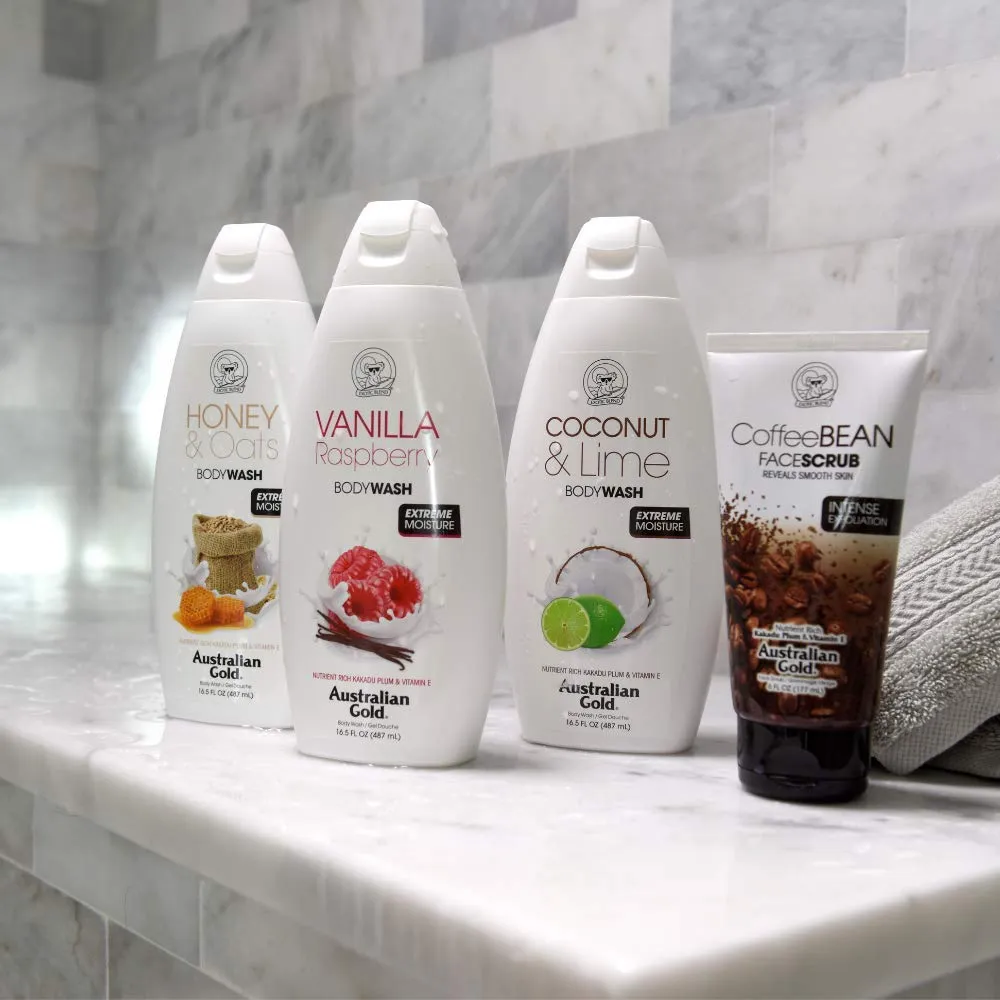 Australian Gold Body Wash, Gentle & Moisturizing with Nutrient Rich Kakadu Plum & Vitamin E, White Peach, 16.5 Ounce