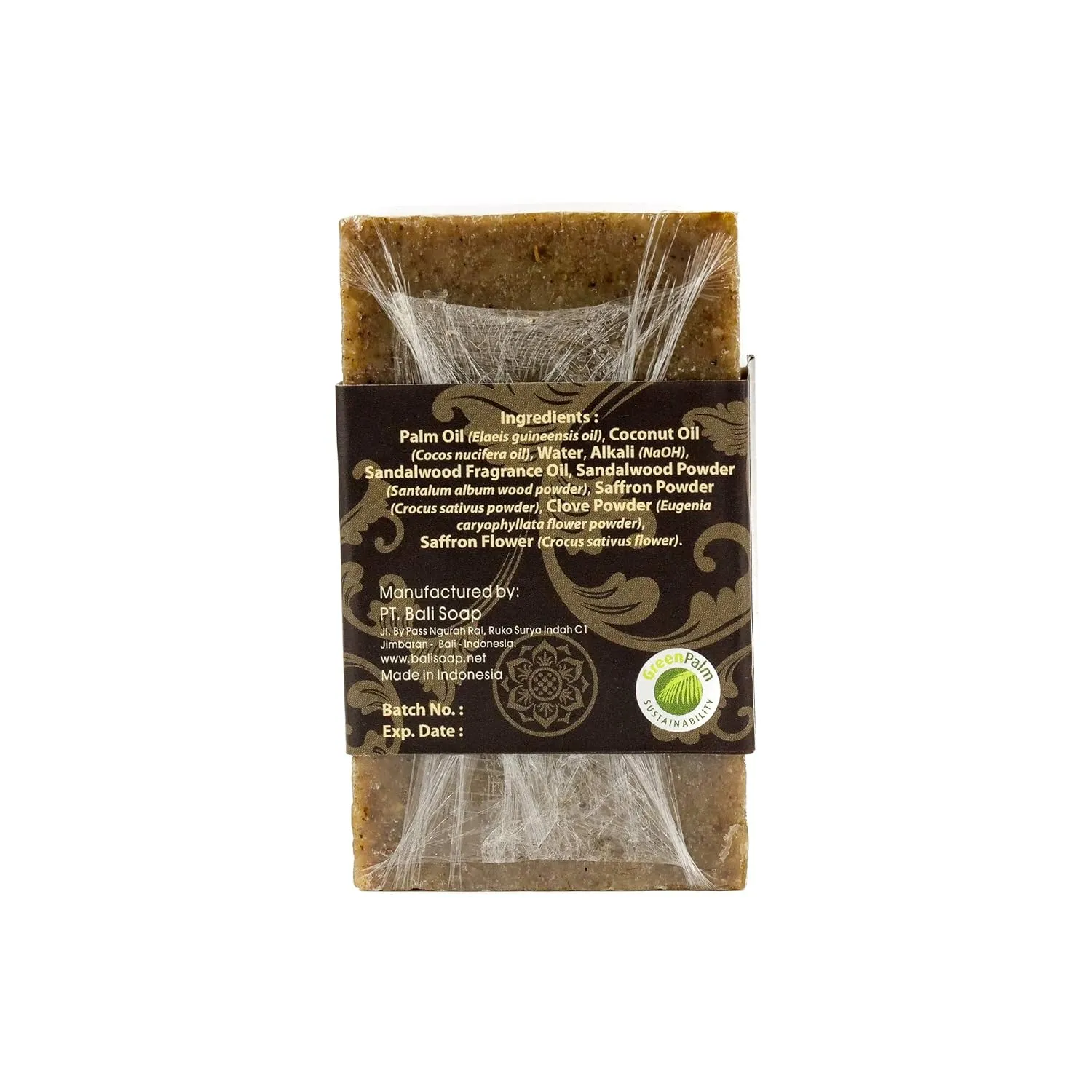 Bali Soap - Sandalwood Natural Soap - Bar Soap for Men & Women - Bath, Body and Face Soap - Vegan, Handmade, Exfoliating Soap - 6 Pack, 3.5 Oz each