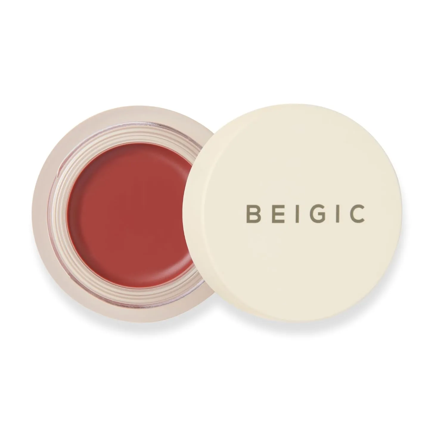 BEIGIC Flush Lip & Cheek Balm 03 Long Black - Vegan Buildable, Multiuse, Travel Sized Blush & Lip Color (0.14 fl.oz) - Muted Brick
