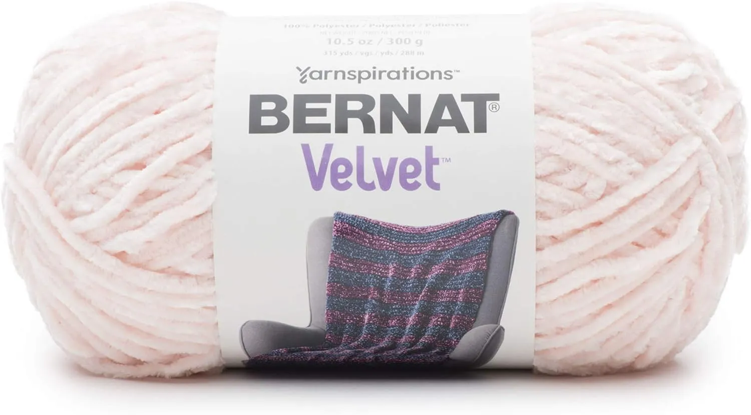 Bernat Velvet Yarn, 10.5 oz, Blush Pink