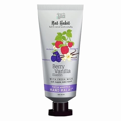 Berry Vanilla Hand Cream Fresh Whipped Hand Malai With Shea Butter For Men & Women, Hands Soft, Supple, Baby Touch Moisturization, Chemical Free (30 ml)