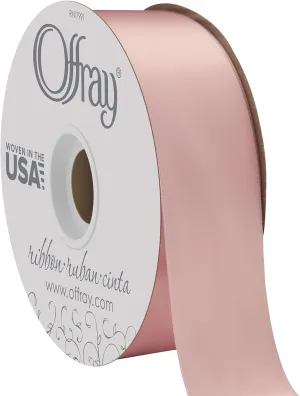 Berwick Offray 1.5" Wide Double Face Satin Ribbon, Pink Blush Pink, 50 Yds