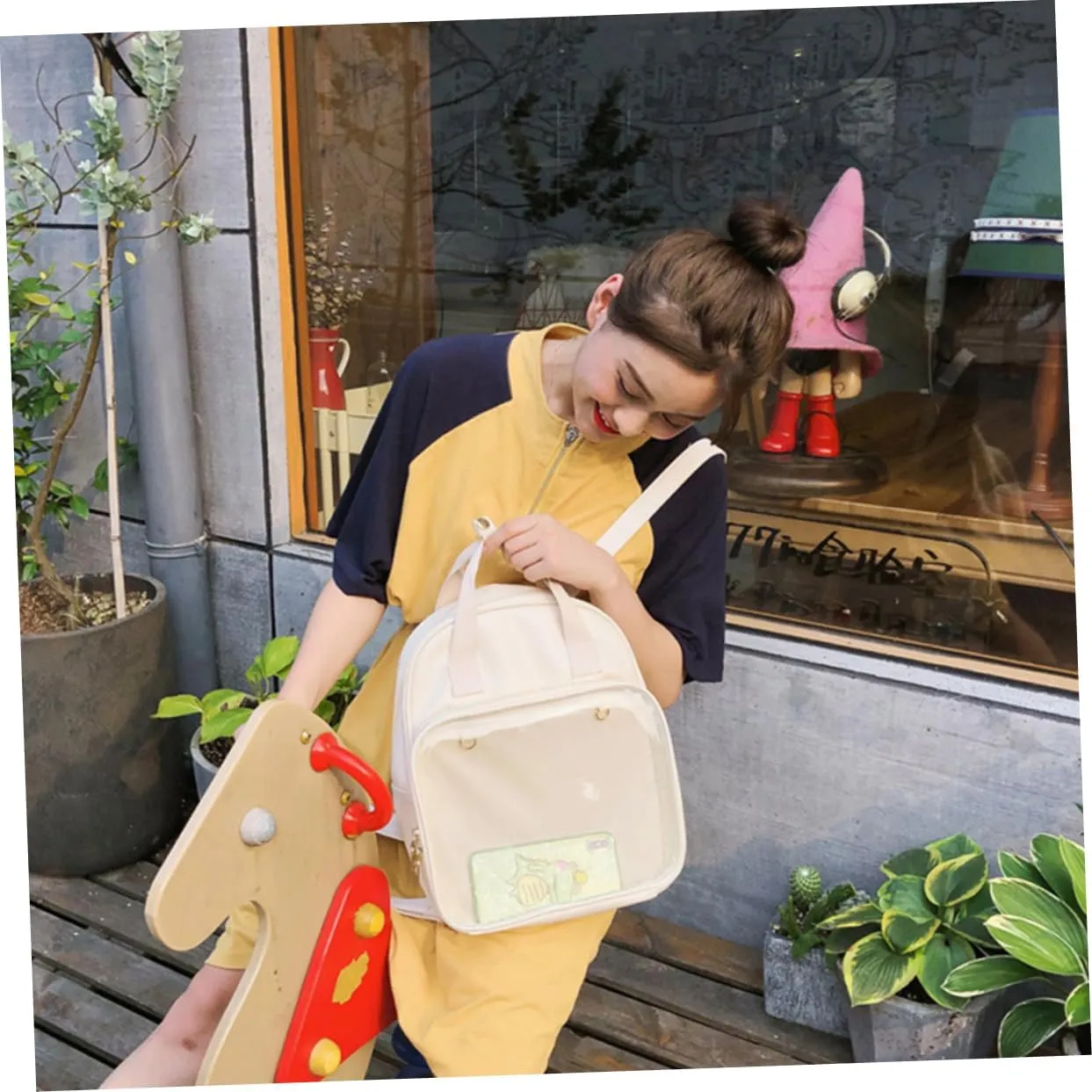 BESPORTBLE School Handbag for Pupil Line School Bag School Bag Women Backpacks for Bags LED Backpacks Casual for Bookbags Beige