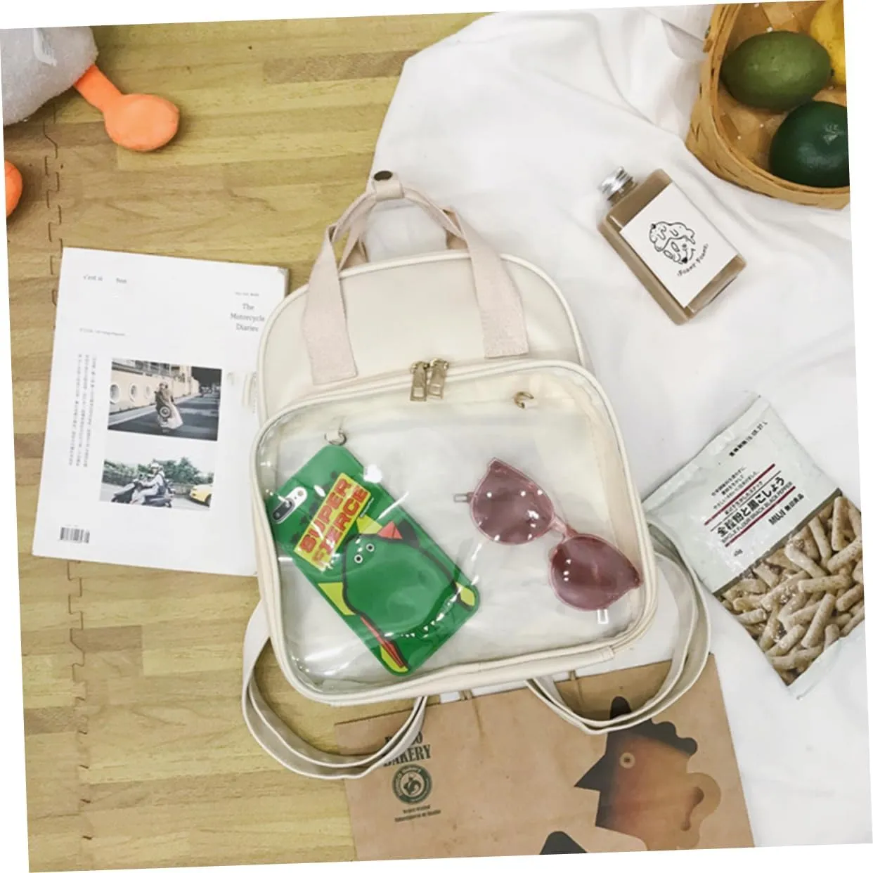 BESPORTBLE School Handbag for Pupil Line School Bag School Bag Women Backpacks for Bags LED Backpacks Casual for Bookbags Beige