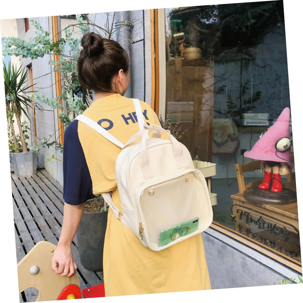 BESPORTBLE School Handbag for Pupil Line School Bag School Bag Women Backpacks for Bags LED Backpacks Casual for Bookbags Beige