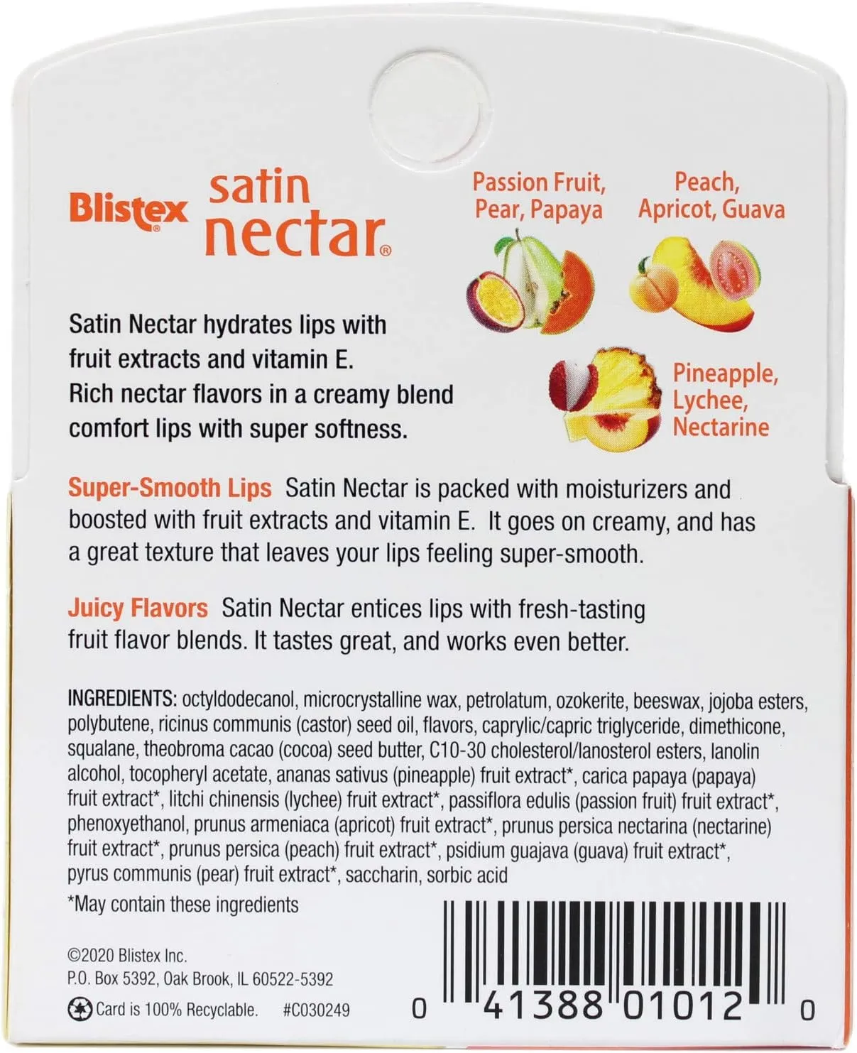 Blistex Satin Nectar Lip Moisturizer Variety Value Pack 0.15 Ounce Each (6 Pack)